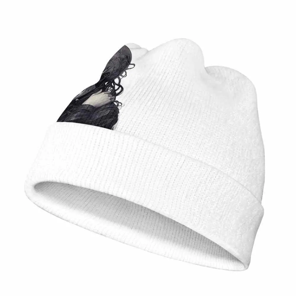 White Girl Skull Skeleton Hug Warm Knitted Beanie Hat