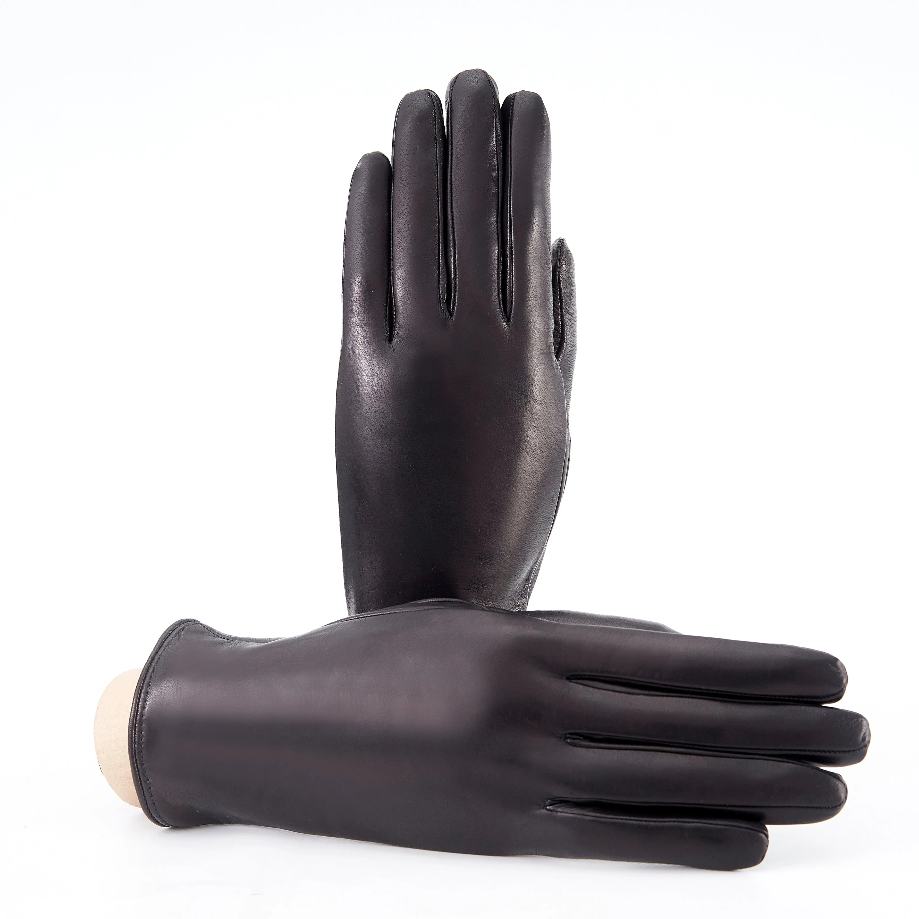 Women’s basic soft nappa leather gloves with palm opening and cashmere lining