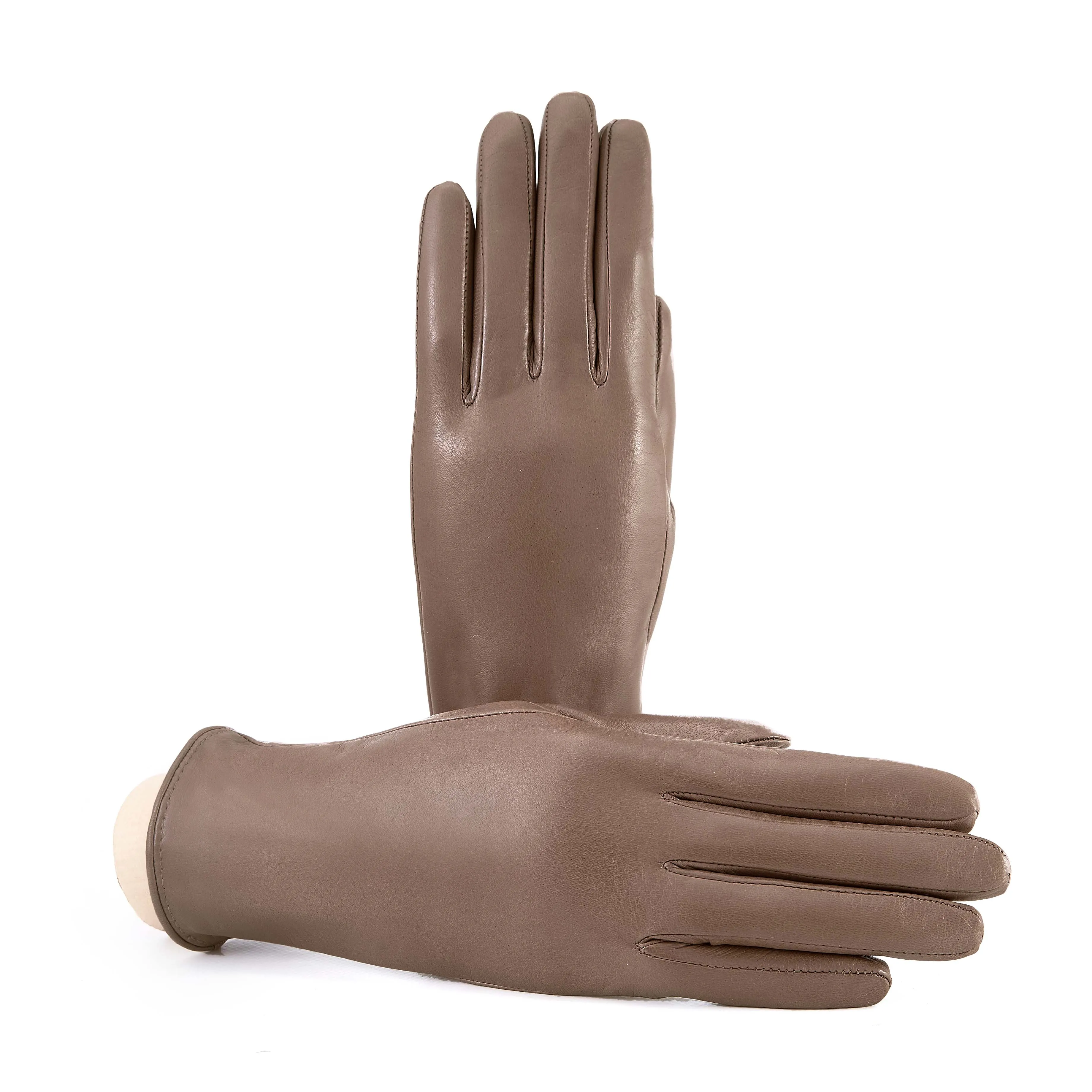 Women’s basic soft nappa leather gloves with palm opening and cashmere lining