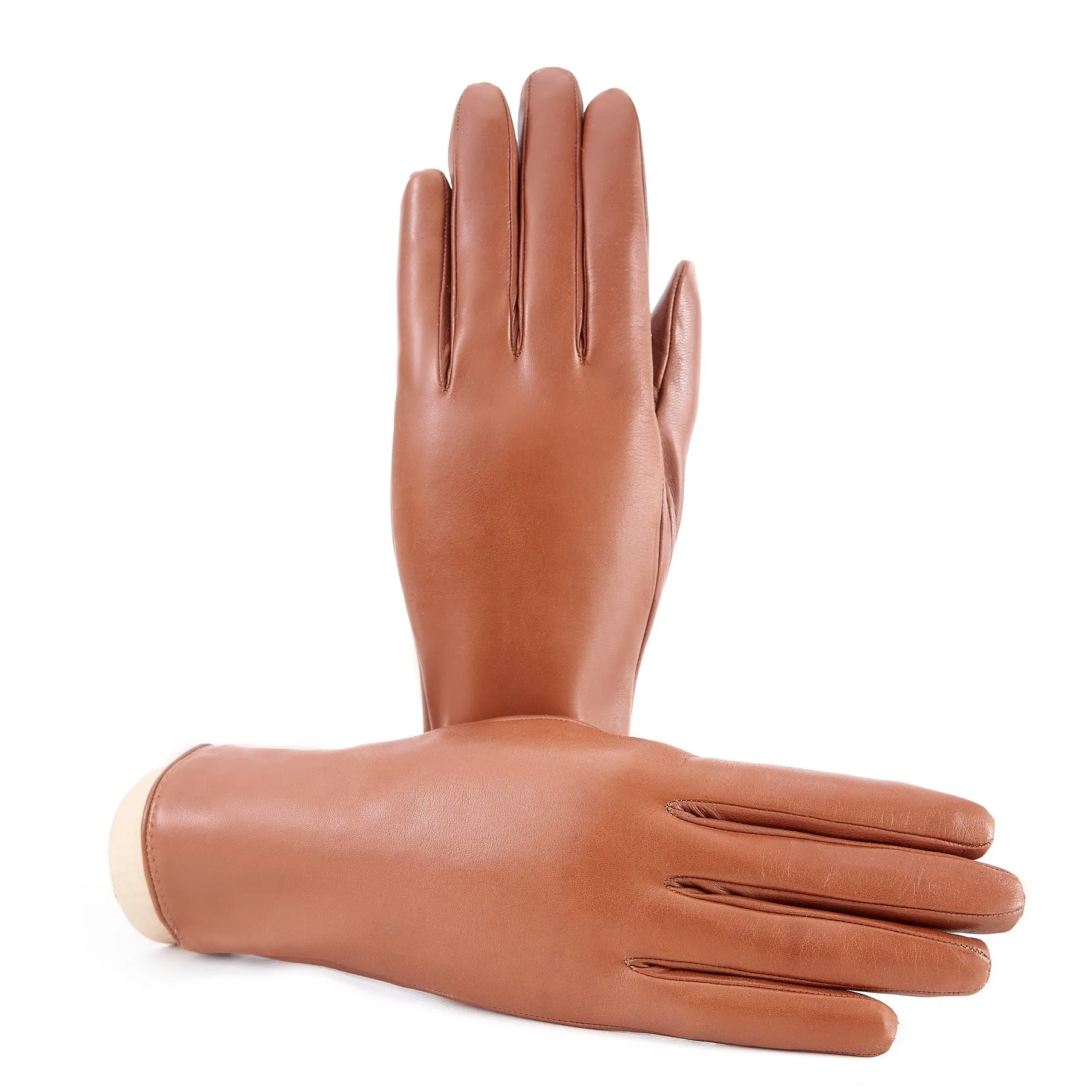 Women’s basic soft nappa leather gloves with palm opening and cashmere lining