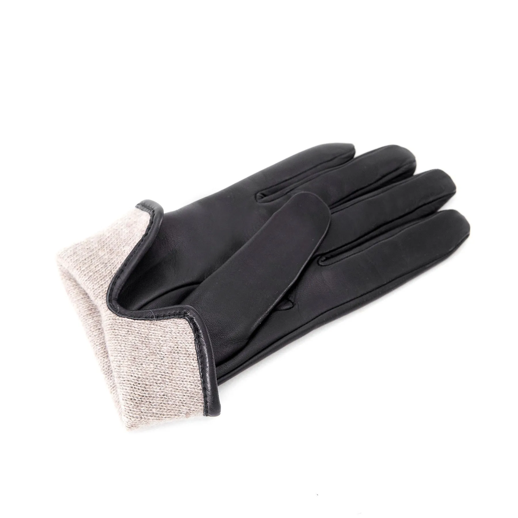 Women’s basic soft nappa leather gloves with palm opening and cashmere lining