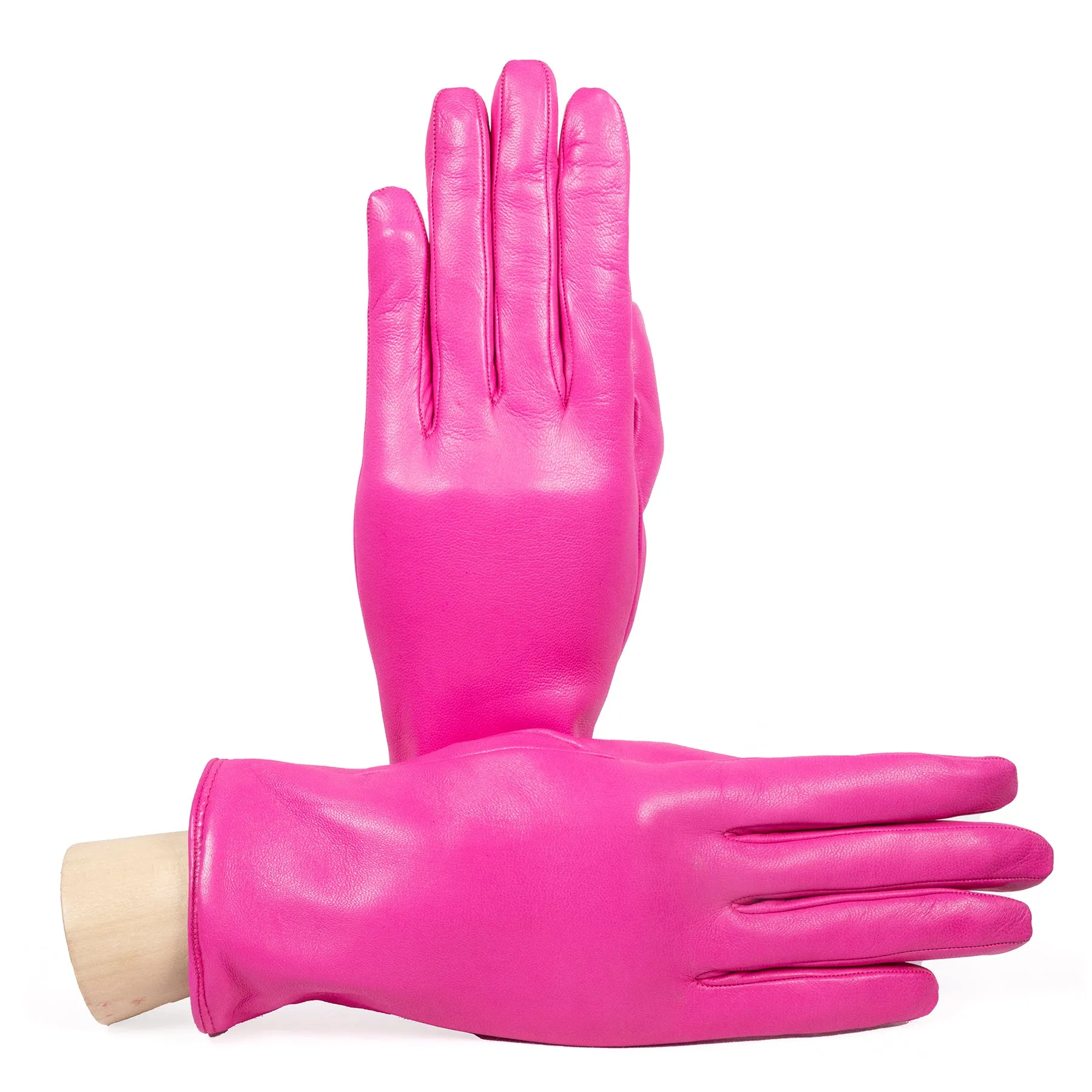 Women’s basic soft nappa leather gloves with palm opening and cashmere lining