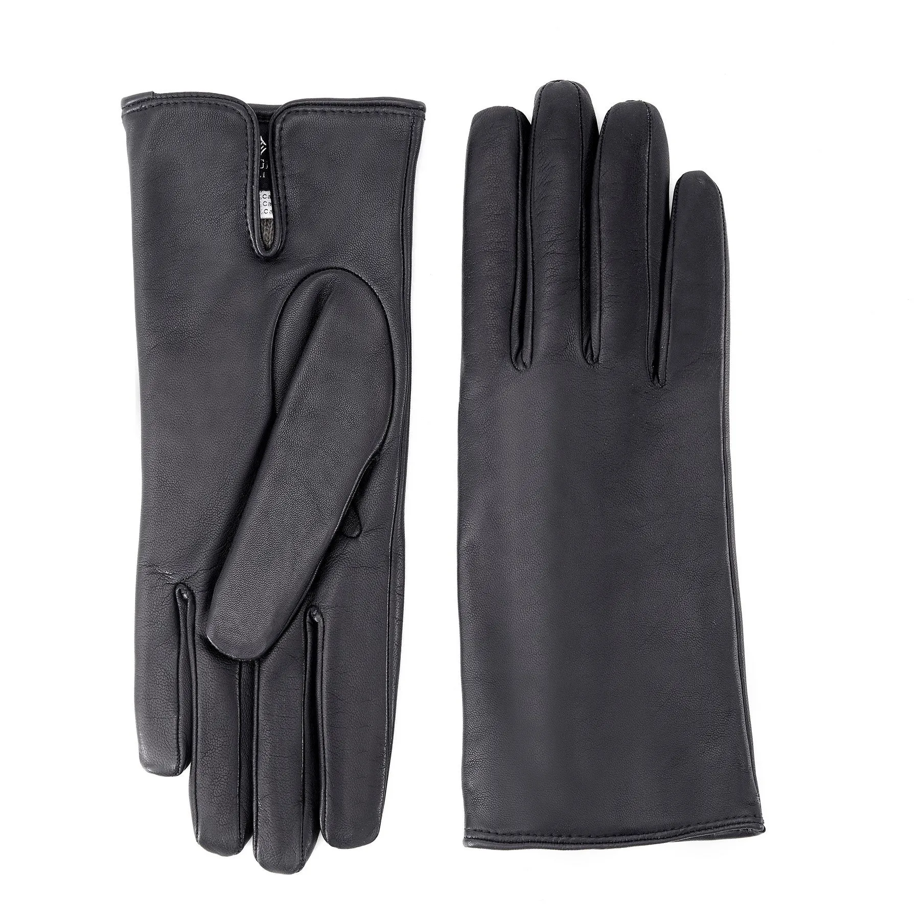 Women’s basic soft nappa leather gloves with palm opening and cashmere lining