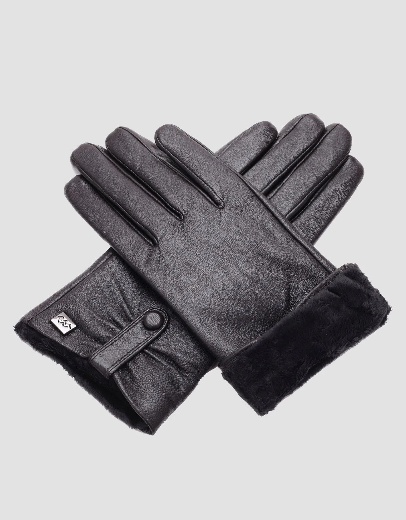 Women's  Compress Snap Touchscreen Sheepskin Glove