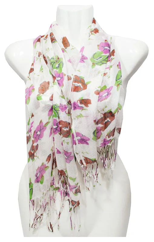 Women's Flower Printed Fashion Casual Fall / Spring Scarves Wholesale