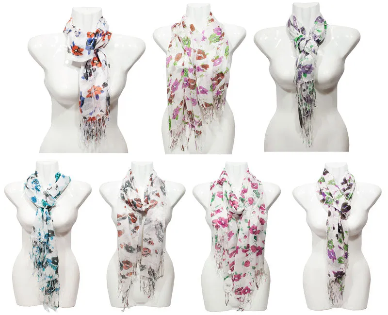 Women's Flower Printed Fashion Casual Fall / Spring Scarves Wholesale