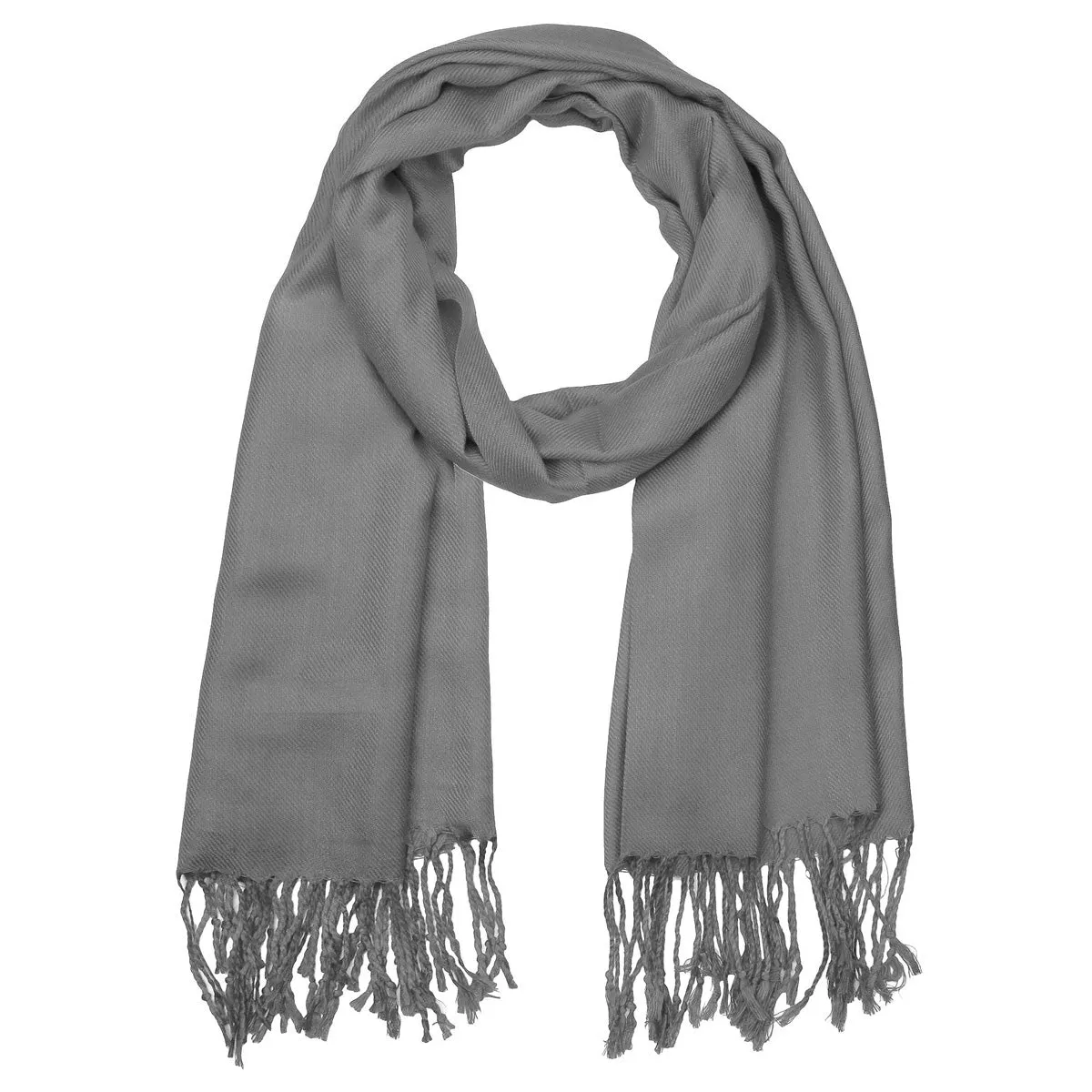 Women's Soft Solid Color Pashmina Shawl Wrap Scarf - Dark Grey