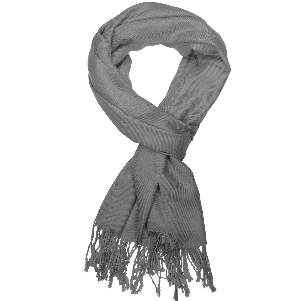 Women's Soft Solid Color Pashmina Shawl Wrap Scarf - Dark Grey