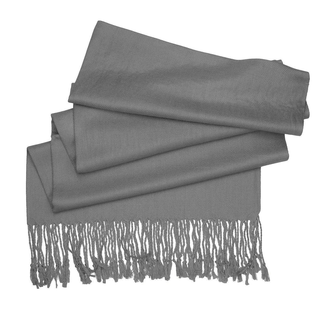 Women's Soft Solid Color Pashmina Shawl Wrap Scarf - Dark Grey