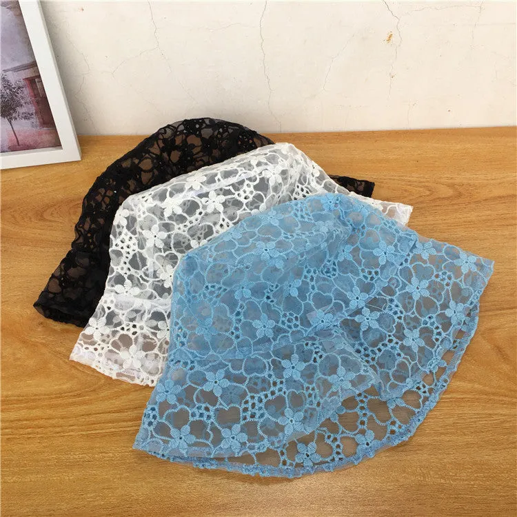 Women's summer lace flower sun hat fisherman hat hollow shape pot hat