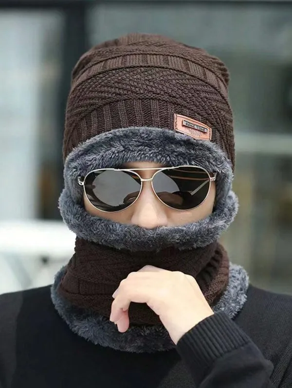 Woolen Winter Beanie & Neck Warmer Combo