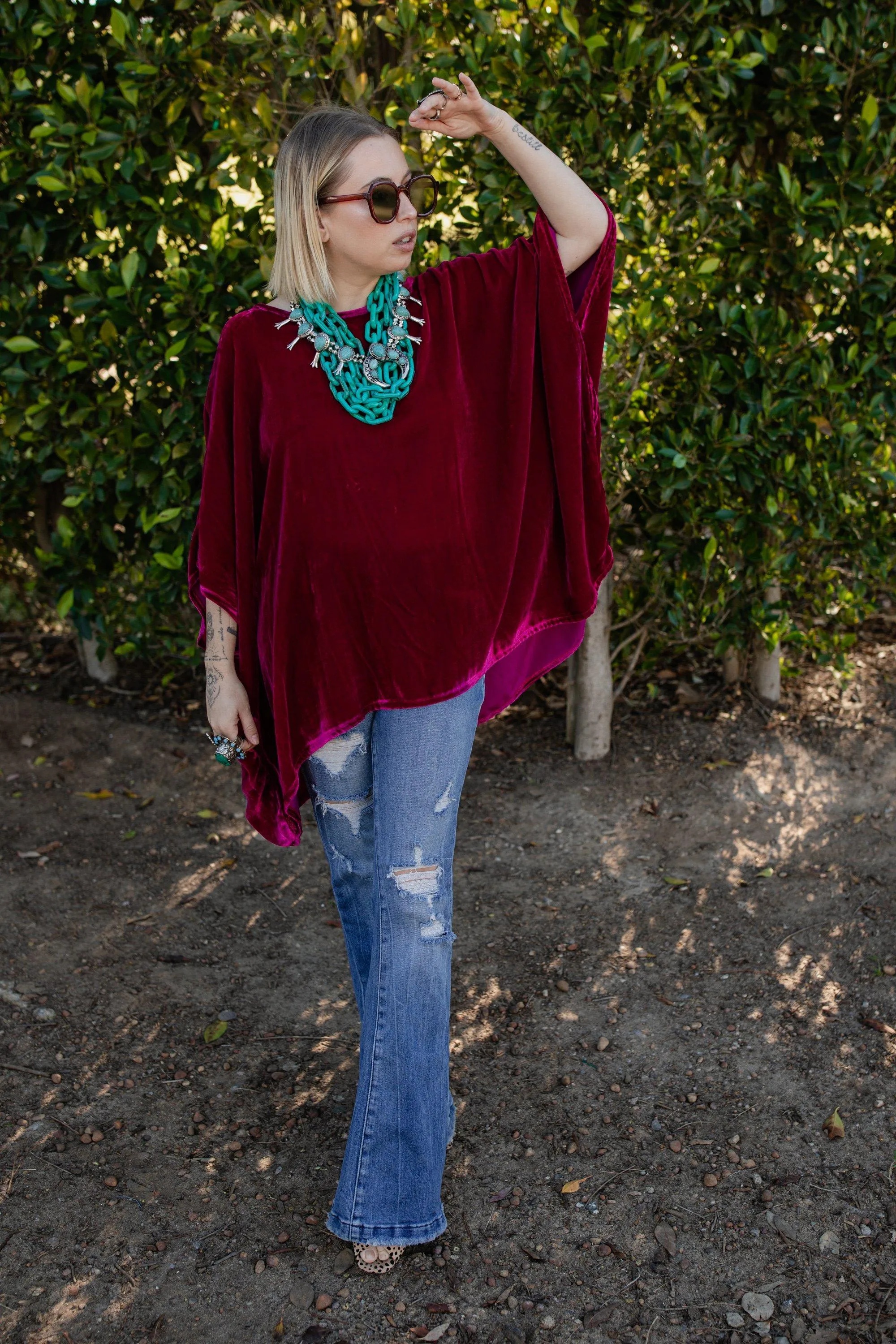 Zandra Silk Velvet Scarf Top