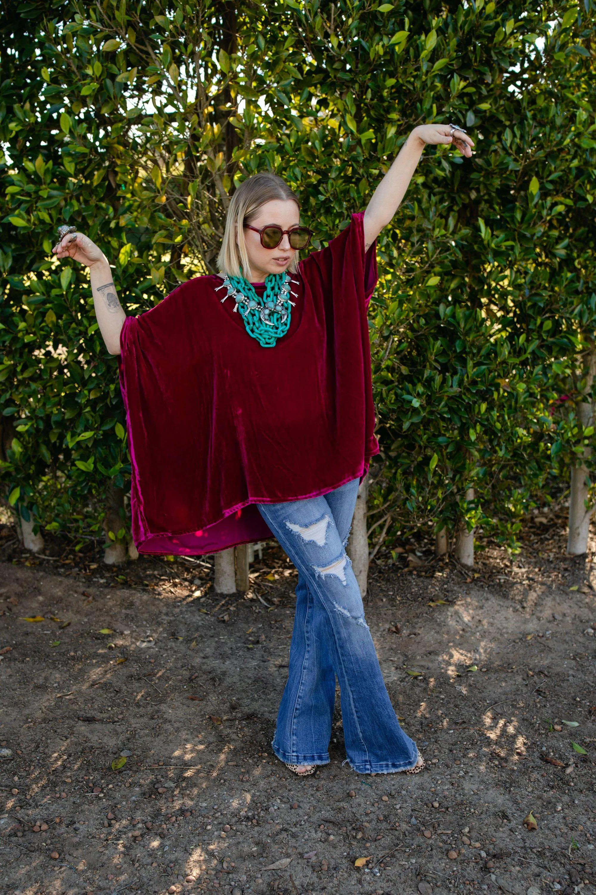 Zandra Silk Velvet Scarf Top