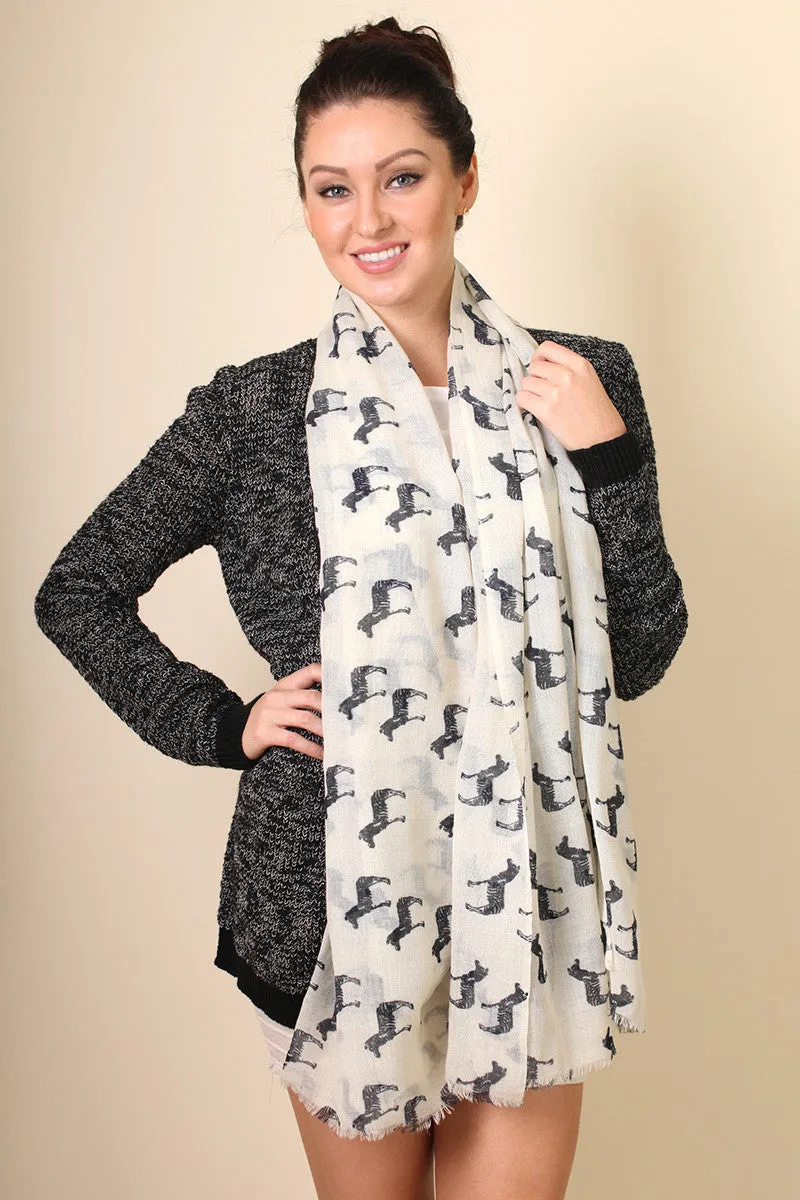 Zebra Animal Print Fine Wool Scarf (3 Colors)