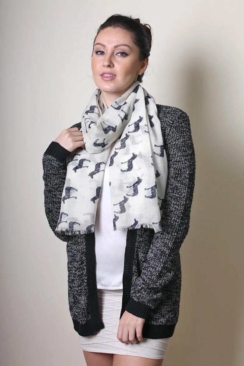 Zebra Animal Print Fine Wool Scarf (3 Colors)