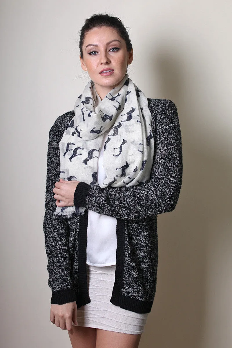 Zebra Animal Print Fine Wool Scarf (3 Colors)