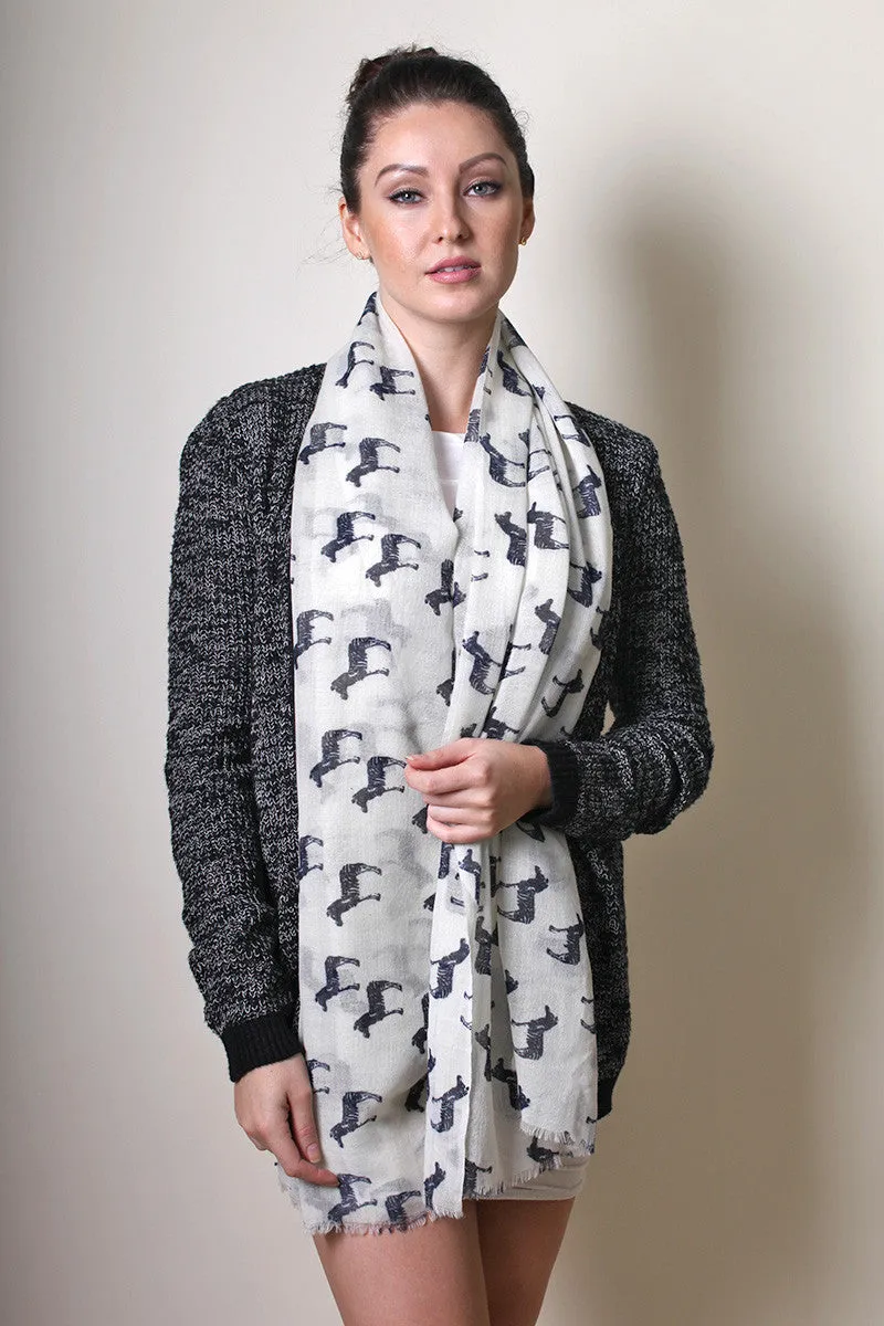 Zebra Animal Print Fine Wool Scarf (3 Colors)